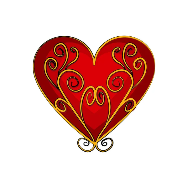 Icono de forma de corazón vintage aislado día de San Valentín símbolo — Vector de stock