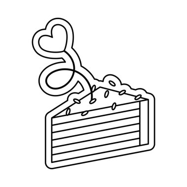 Kalp şeklinde izole edilmiş tatlı ikonu.