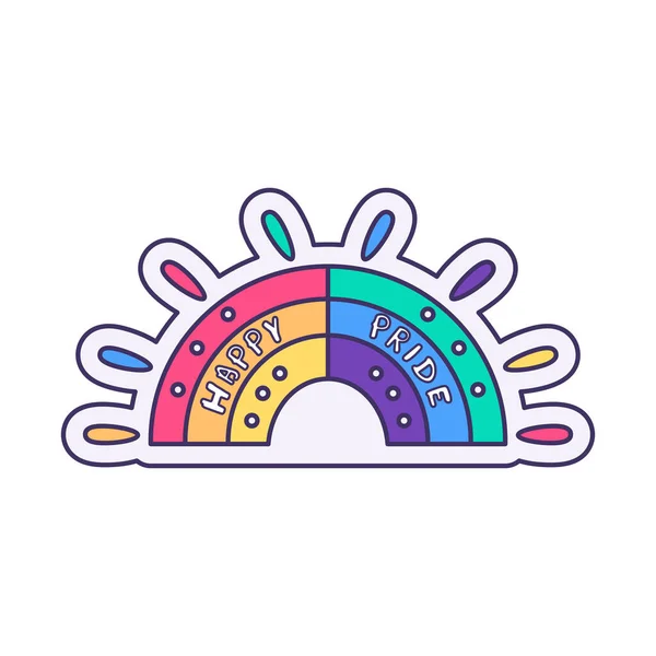 Isolated sun with lgbt rainbow colors — Stock Vector