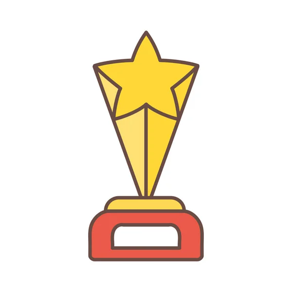 Geïsoleerde winnaar trofee icoon Eerste plaats — Stockvector