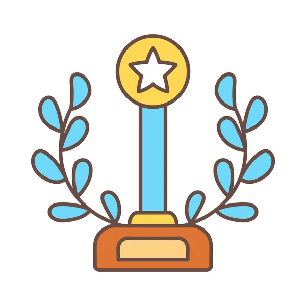 Icono de trofeo ganador aislado Primer lugar — Vector de stock