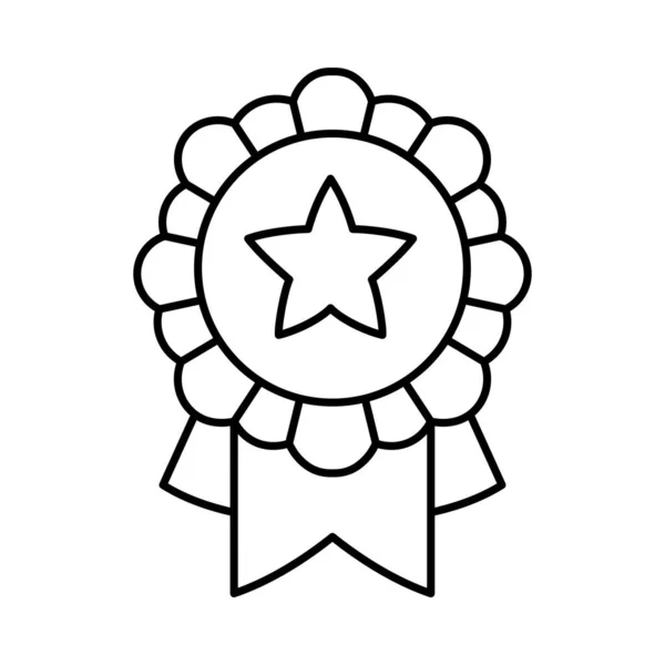 Icono de medalla aislada Primer lugar — Vector de stock