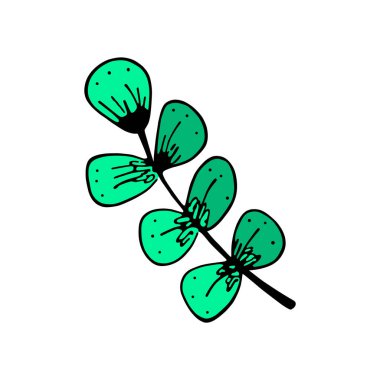 İzole edilmiş bir ağaç yaprağı çizimi.