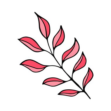 İzole edilmiş bir ağaç yaprağı çizimi.