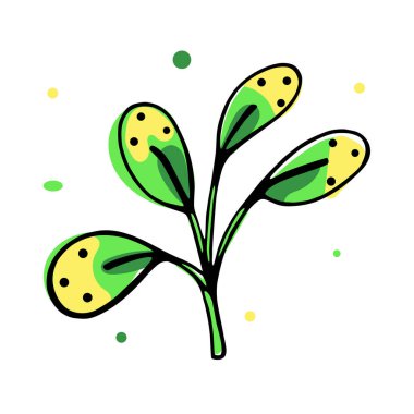 İzole edilmiş bir ağaç yaprağı çizimi.