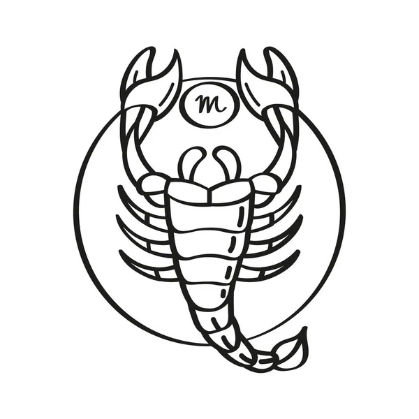 Ícone de escorpião isolado delinear signo do zodíaco — Vetor de Stock