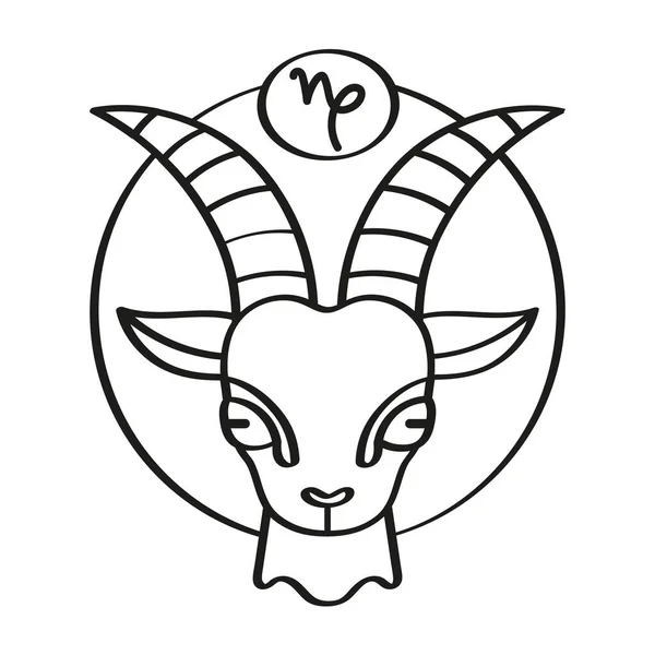 Ícone de capricórnio isolado delinear signo do zodíaco — Vetor de Stock