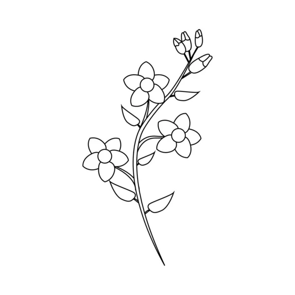 Isolated outline of a flower — Stockvektor