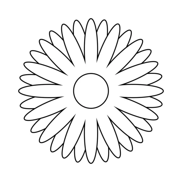 Изолированный контур цветка — стоковый вектор