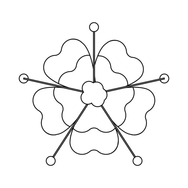 Изолированный контур цветка — стоковый вектор