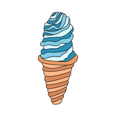 Bir külahta izole edilmiş tatlı dondurma.