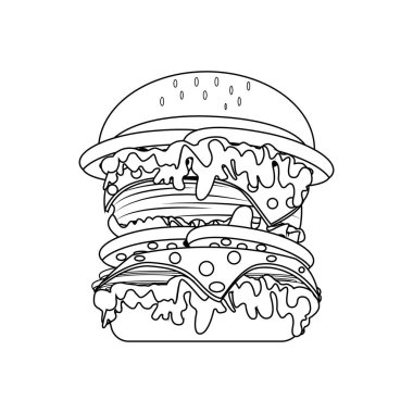 Domatesli ve marullu büyük peynirli burger.