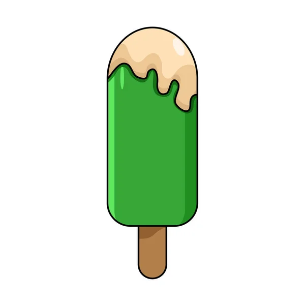 Paleta de limón aislada con un palo de madera — Archivo Imágenes Vectoriales