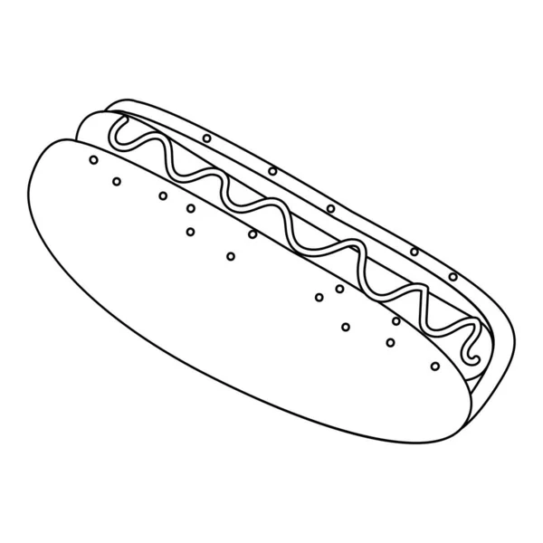 Hot dog isolé avec saucisse et sauce — Image vectorielle