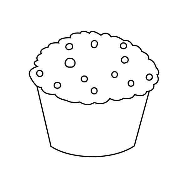 Muffin isolé aux pépites de chocolat — Image vectorielle