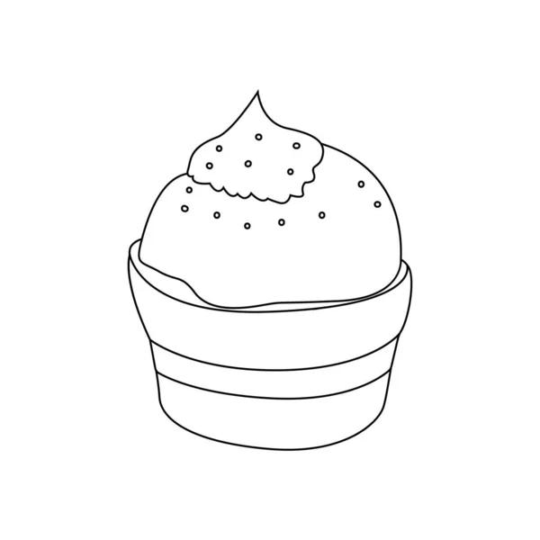 Postre de muffin de fresa aislado con papas fritas — Vector de stock