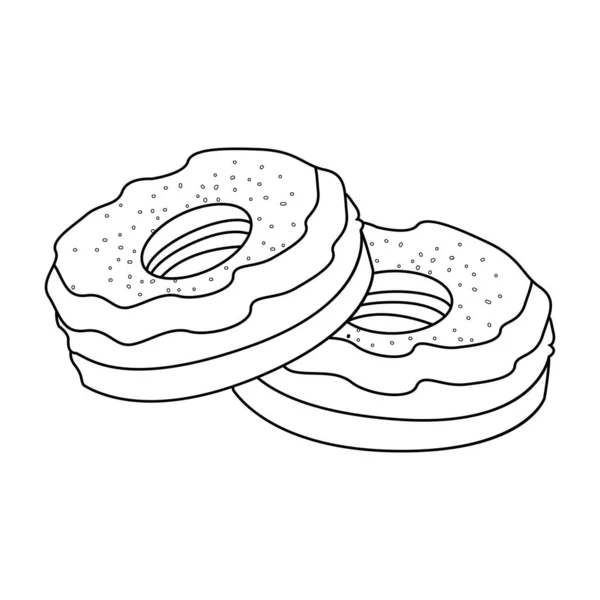Μεμονωμένο ζευγάρι ντόνατς με επιπλέον ζάχαρη — Διανυσματικό Αρχείο