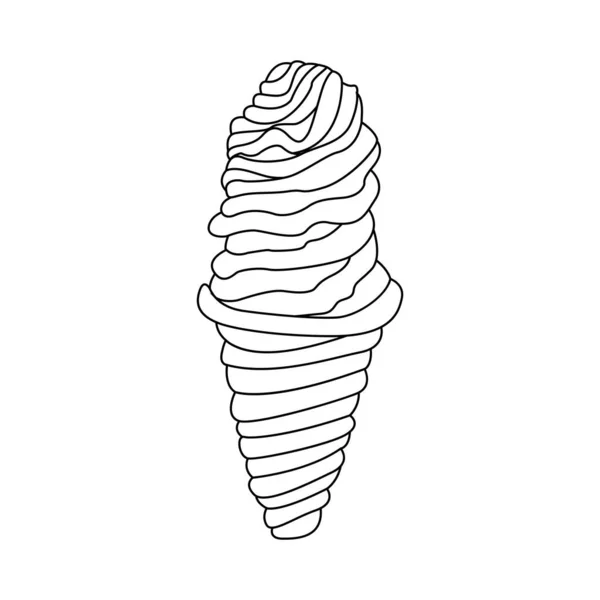 Sobremesa de sorvete doce isolada em um cone — Vetor de Stock