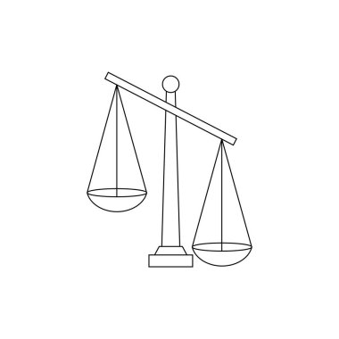 İzole edilmiş taslak çizgisi Terazi simgesi burç işareti