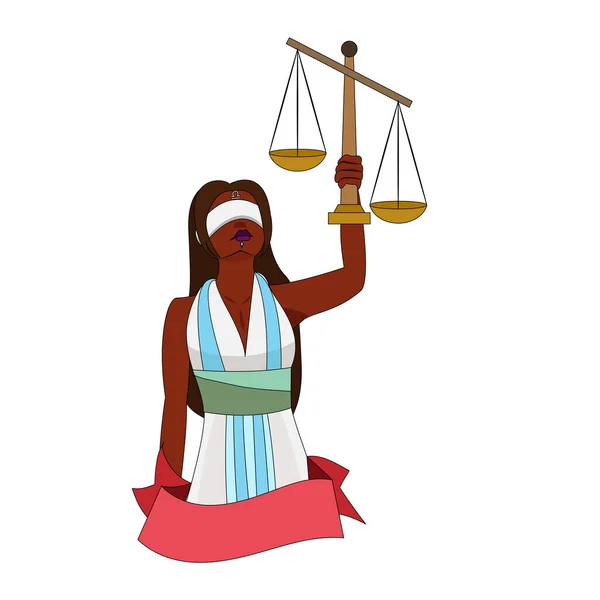 Libra aislada carácter femenino signo del zodíaco — Vector de stock