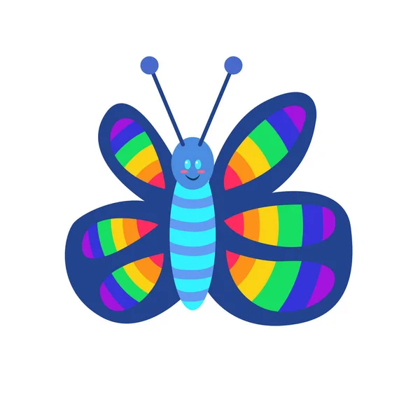 Isolé icône d'insecte papillon avec des couleurs lgbt — Image vectorielle