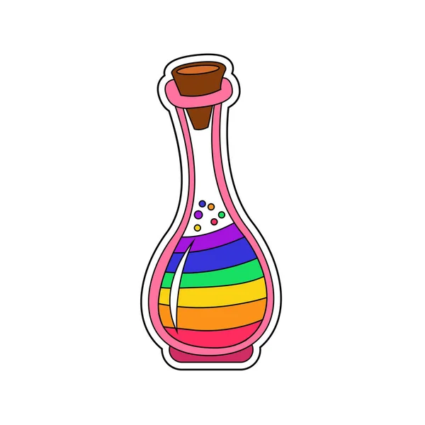 Ícone de poção de frasco de orgulho isolado com cores lgbt — Vetor de Stock