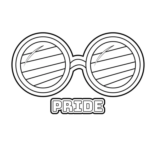 Icono aislado de gafas de orgullo con colores lgbt — Vector de stock