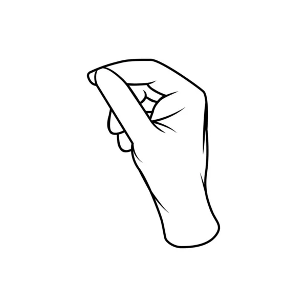 Mano isolata che fa linguaggio dei segni — Vettoriale Stock