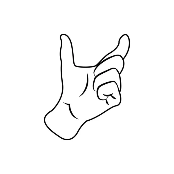 Geïsoleerde hand die gebarentaal doet — Stockvector