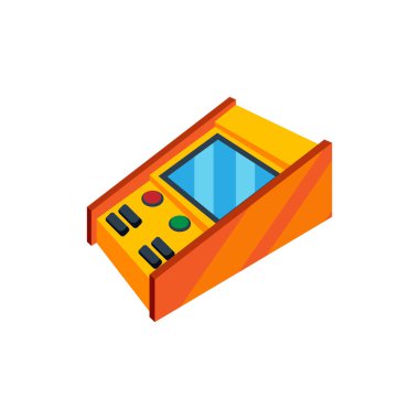 Kumanda kolu ve ekran ile izole edilmiş oyun salonu