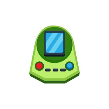 Düğmeleri ve ekranı olan izole bir joystick.