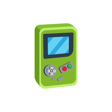 Düğmeleri ve ekranı olan izole bir joystick.