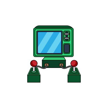 Kumanda kolu ve ekran ile izole edilmiş oyun salonu