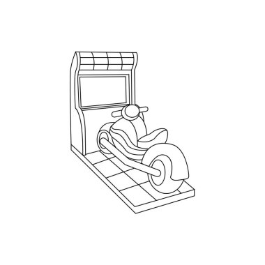 Birleştirilmiş ekran ve motorsiklet joystick ile izole edilmiş oyun salonu