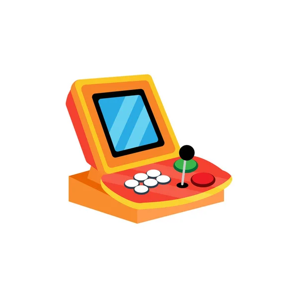 Isolated arcade with an incorporated joystick and screen — Stock Vector