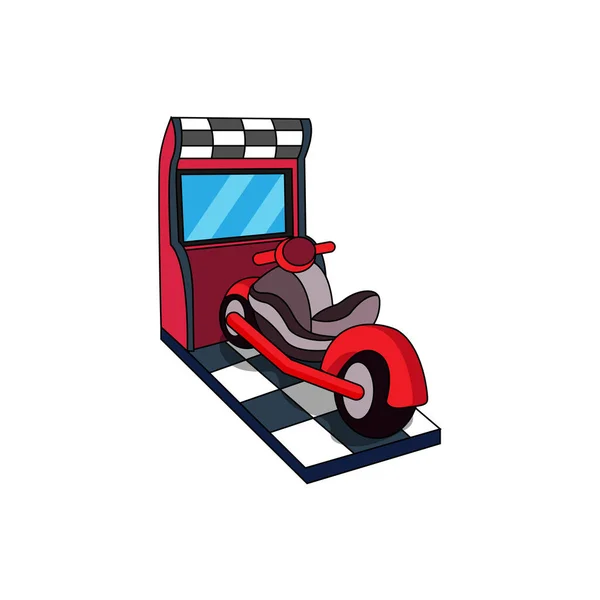 Arcade isolée avec écran incorporé et joystick moto — Image vectorielle