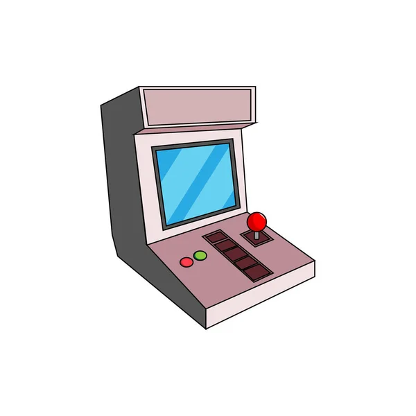 Arcade isolado com um joystick incorporado e tela — Vetor de Stock