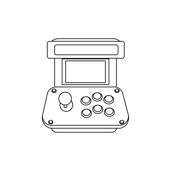 Elszigetelt játékterem beépített joystickkal és kijelzővel — Stock Vector