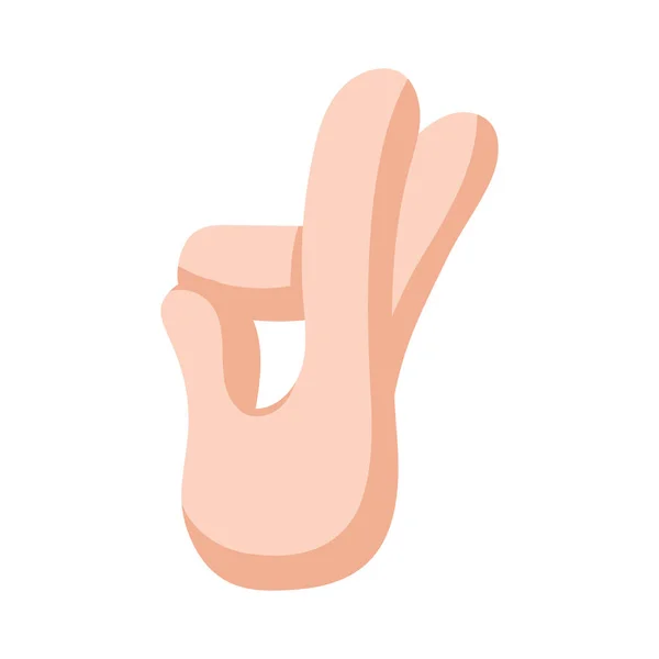 Main isolée faisant le langage des signes — Image vectorielle