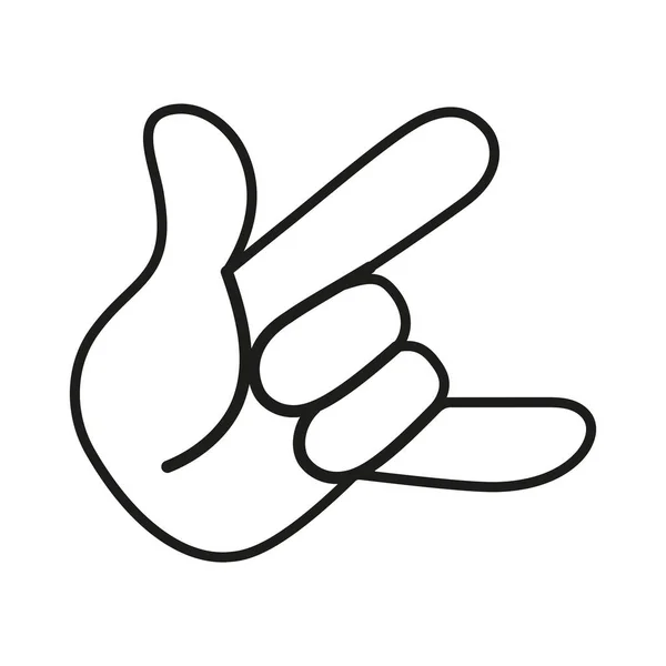 Mano aislada haciendo lenguaje de señas — Vector de stock