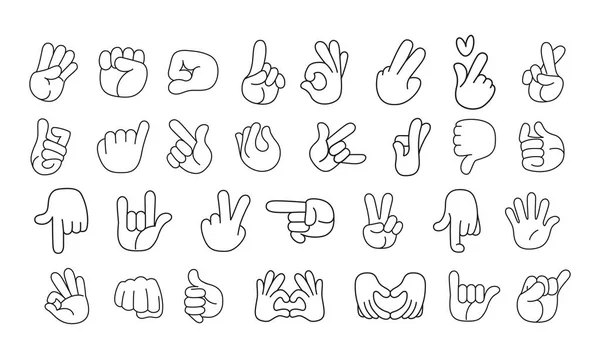 Set of hands doing sign language — Stock Vector