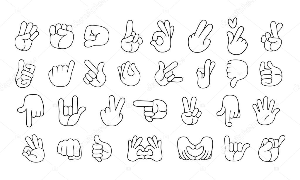Set of hands doing sign language