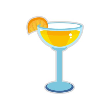 Bir dilim portakallı tropikal kokteyl.