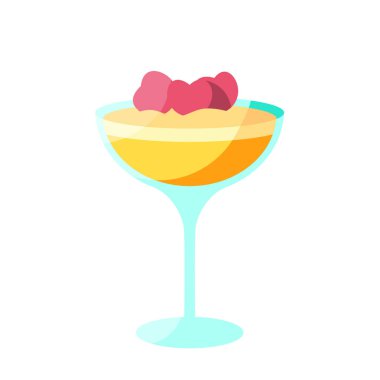 Buzlu ve kirazlı izole kokteyl ikonu.