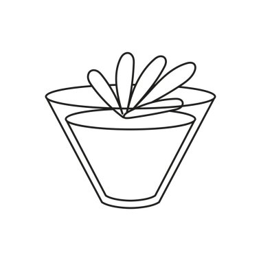 Yapraklı izole tropikal kokteyl ikonu