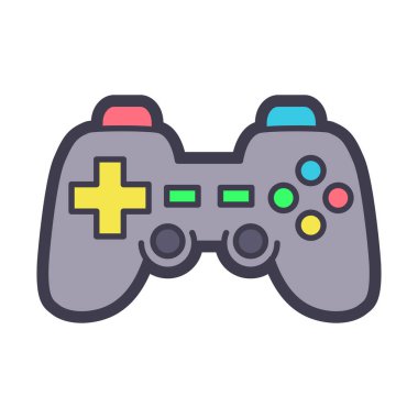 Düğmeleri olan izole edilmiş renkli joystick simgesi