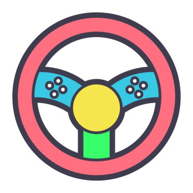 Video oyunları simgesi sürmek için izole edilmiş dümen