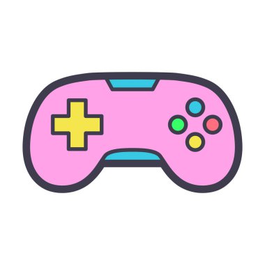 Düğmeleri olan izole edilmiş renkli joystick simgesi