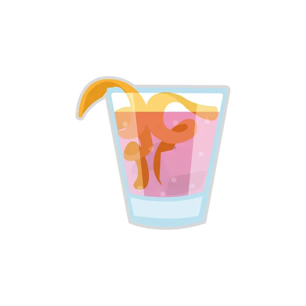 Холодный тропический коктейль с оранжевой кожей — стоковый вектор