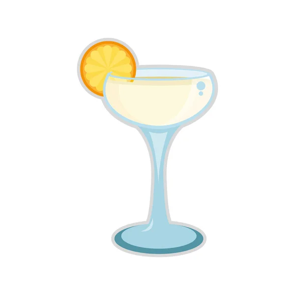 Cocktail tropical isolado com uma fatia de laranja — Vetor de Stock